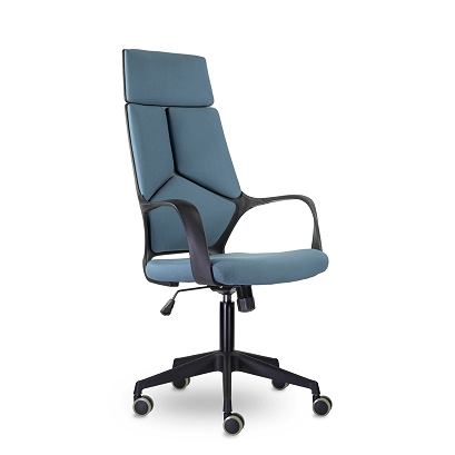 Кресло офисное АЙКЬЮ М-710 пластик черный (голубое)